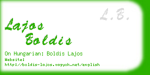 lajos boldis business card